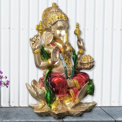 The Himalayan River Beautiful Resin Ganesh Ji Idol For Home Mandir | Decorative Figurine For Puja Room For Housewarming & Spirit