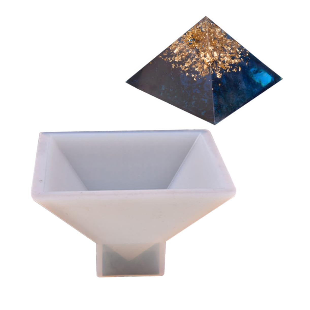 OSALADI Pyramid Silicone Mold for Fondant Cake Epoxy Resin Candy Ice Cube and Diy Crafts 4.33 X 4.33 X 2.95 in 1 Pack for Baking