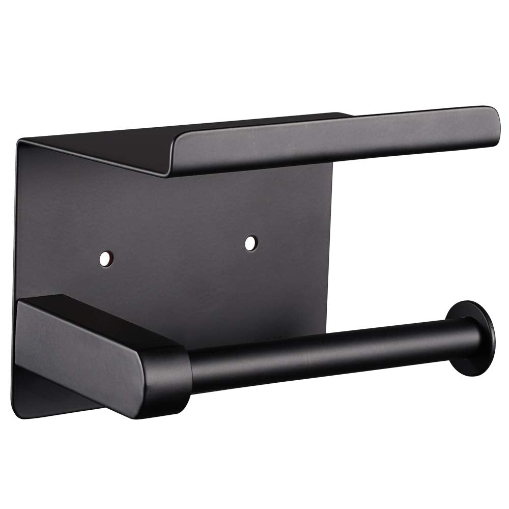 Adhesive Toilet Paper Holder with Shelf, SUS304 Stainless Steel Toilet Paper Roll Holder, Mega Roll Tissue Roll Paper Dispenser,