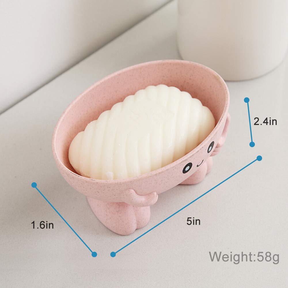 Samhe Soap Holder, Cute Soap Dish For Kids Children, Creative Lovely Bar Soap Tray Counter For Shower Bathroom Kitchen Counterto