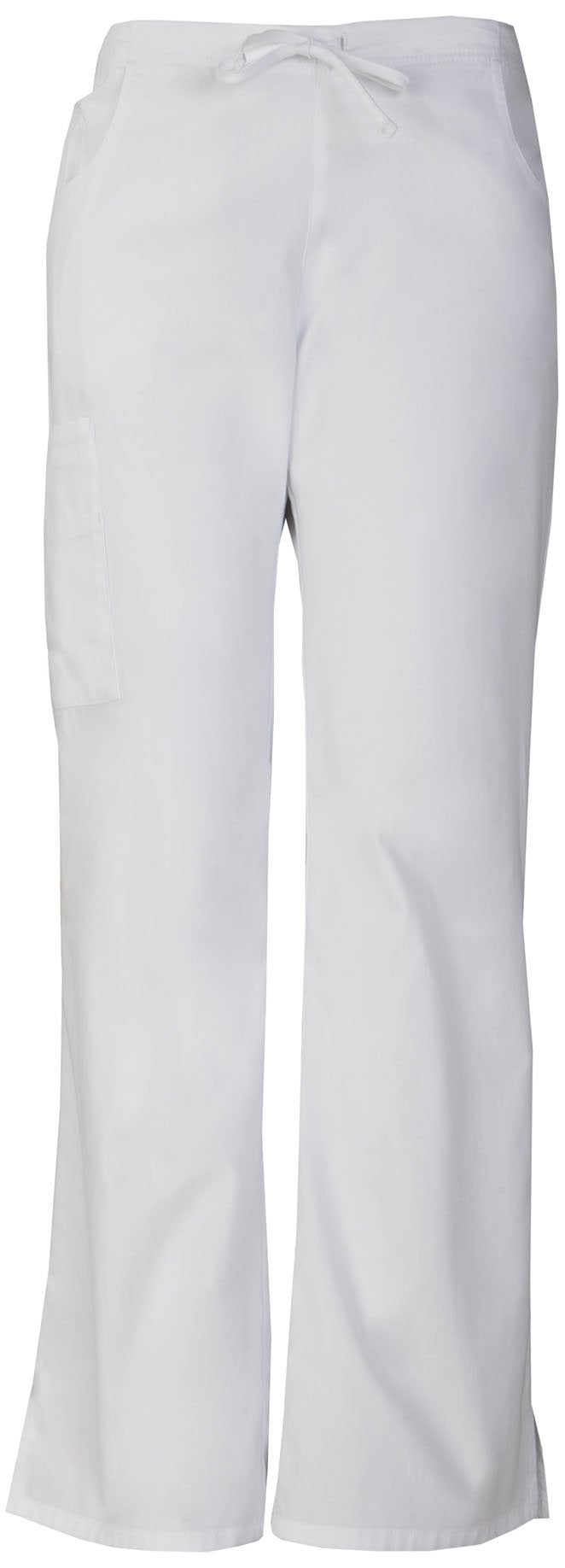 Dickies Womens Signature Mid Rise Drawstring Cargo Medical Scrubs Pants, White, Xx-Small Us