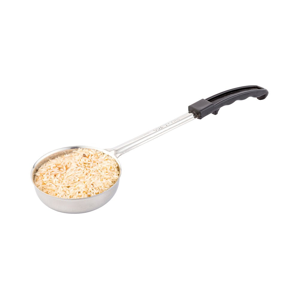 Restaurantware Met Lux 6 Ounce Portion Ladle 1 With Black Handle Portion Serving Spoon - Does Not Corrode Dishwashable Stainless