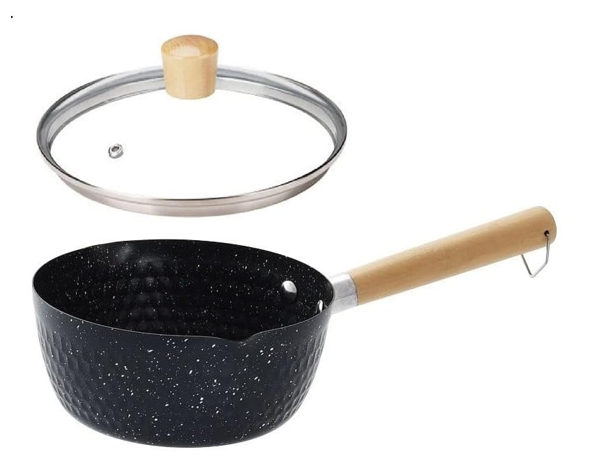 GtRex Chocolate Milk Pan NonStick Pan Professional Coating Carbon FryPan Butter Sugar Melting Pot With Glass Lid Cover Boil I