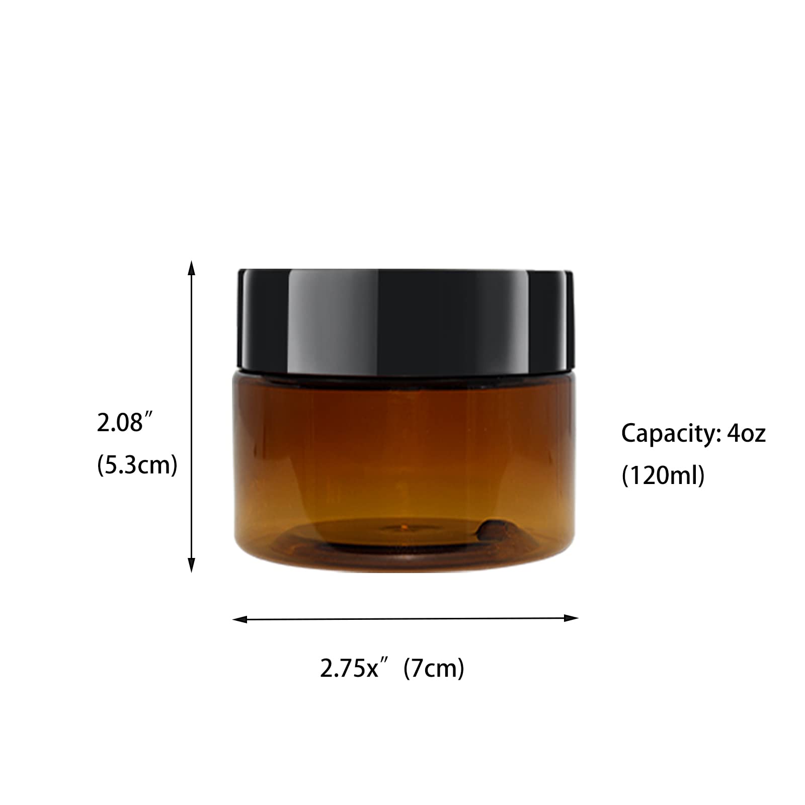 Zmybcpack 20 Pack 4 Oz(120Ml) Amber Plastic Jars With Black Lids, 10 Spatulas, A Pen, Labels - Pet Storage Container For Cosmeti