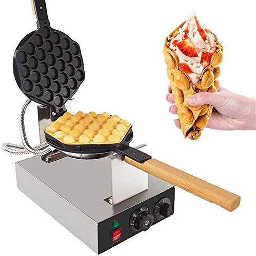 Gorillarock Bubble Waffle Maker Bubble Waffle Maker Electric Non Stick Egg Waffle Machine 360 Rotated Stainless Steel (110V)