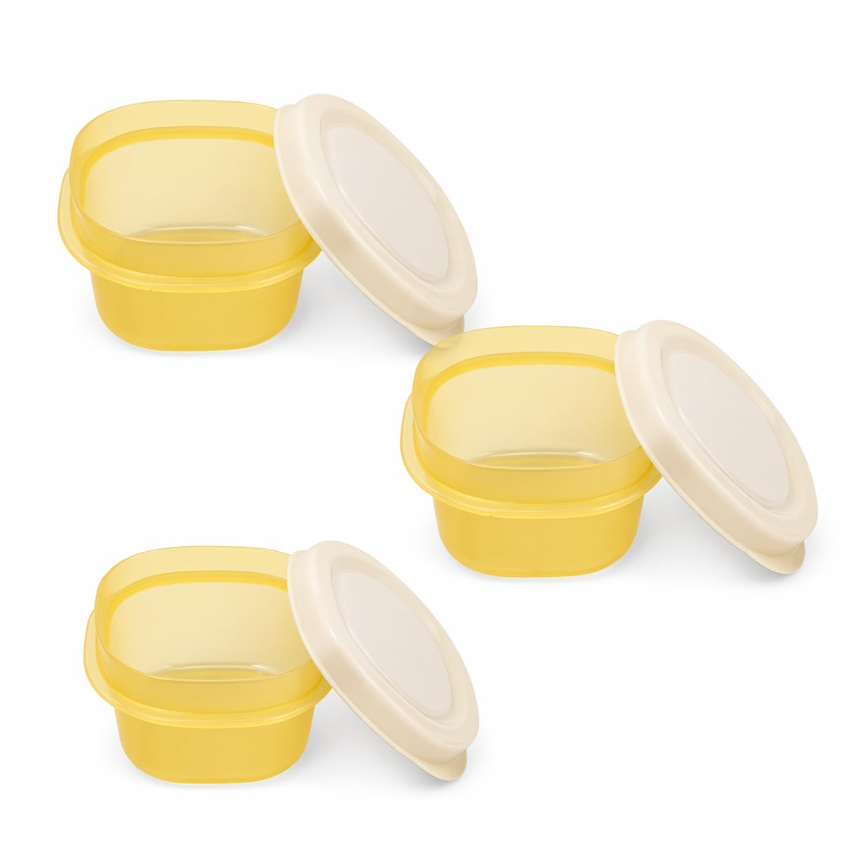 Abee 50 Ml Mini Plastic Storage Container Set Of 3 With Lid | Small Airtight Multipurpose Box For Spices, Dry Fruits, Mouth Fres