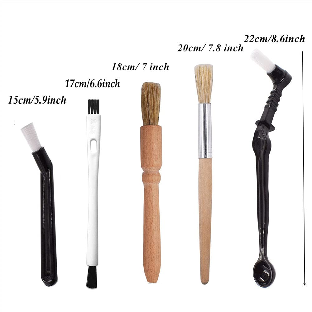 Coffee Brush Set Professional Espresso Brush Kit Include Wooden Coffee Grinder Machine Cleaning Brush And Nylon Espresso Brush F