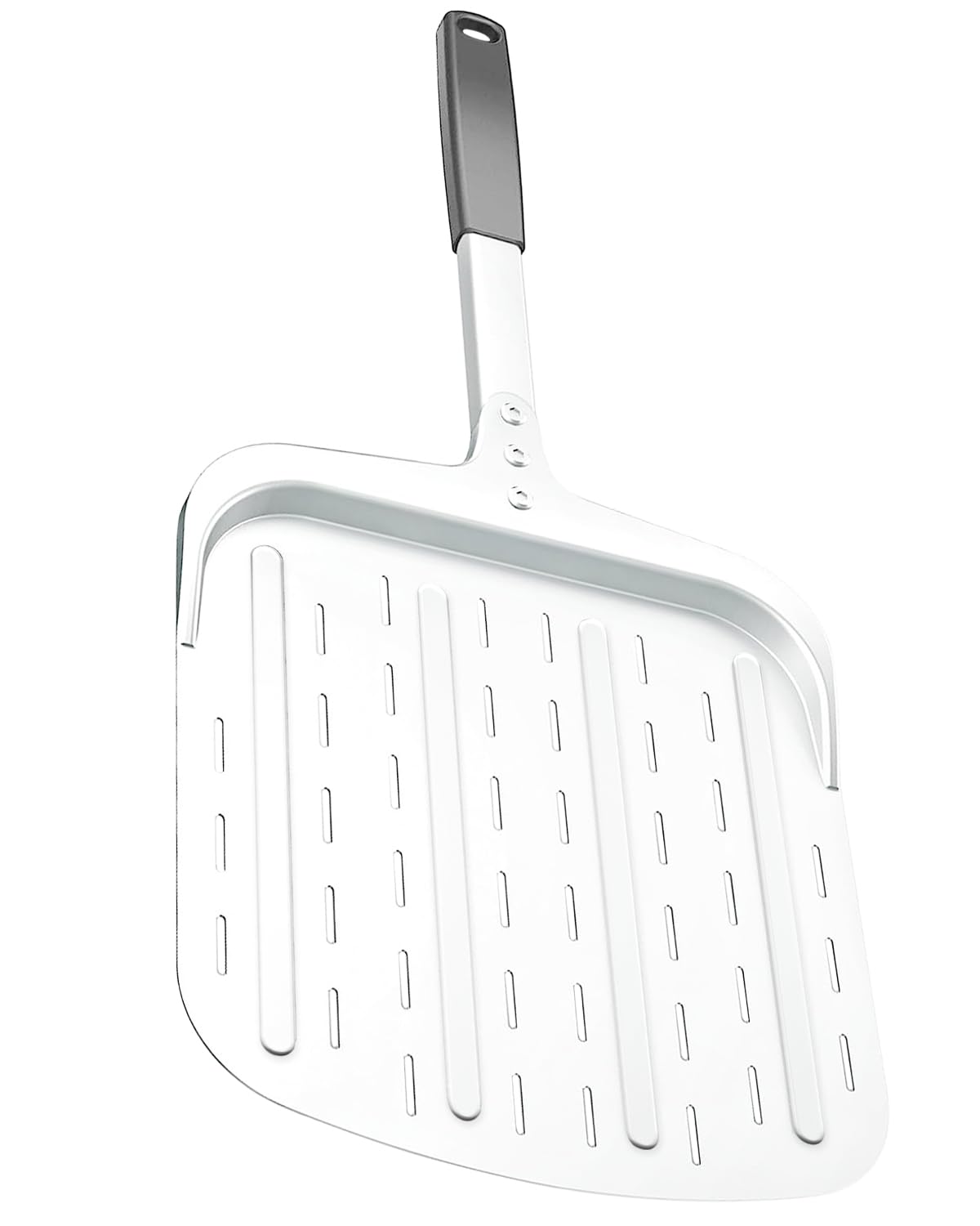 Perforated Pizza Peel 12-Inch, Professional Nonstick Aluminum Metal Pizza Paddle Spatula, Heat-Resistant Handle, Lightweight Piz