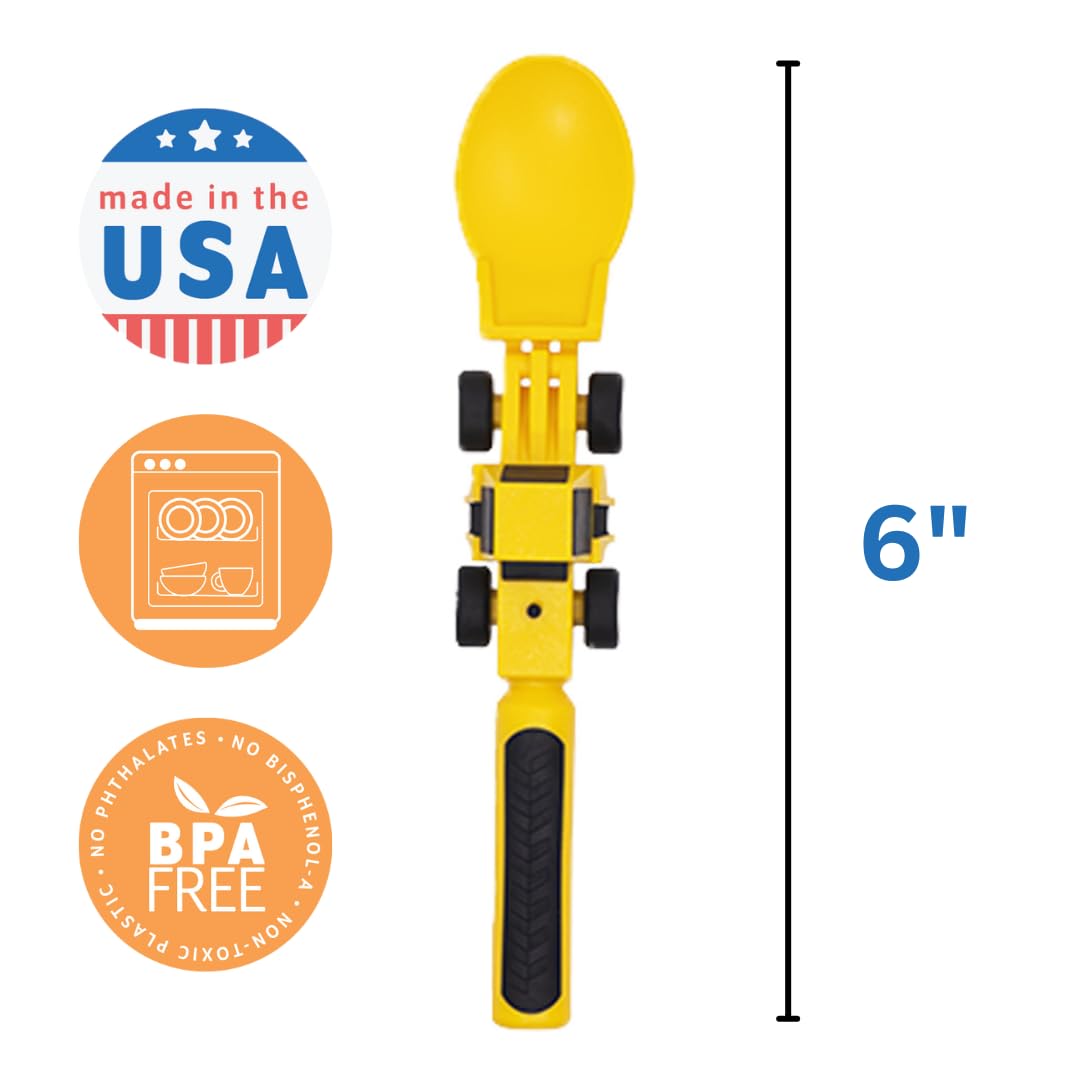 Constructive Eating - Toddler Utensils Made in USA - Construction Silverware for Toddlers - Construction Utensils for Kids - Con