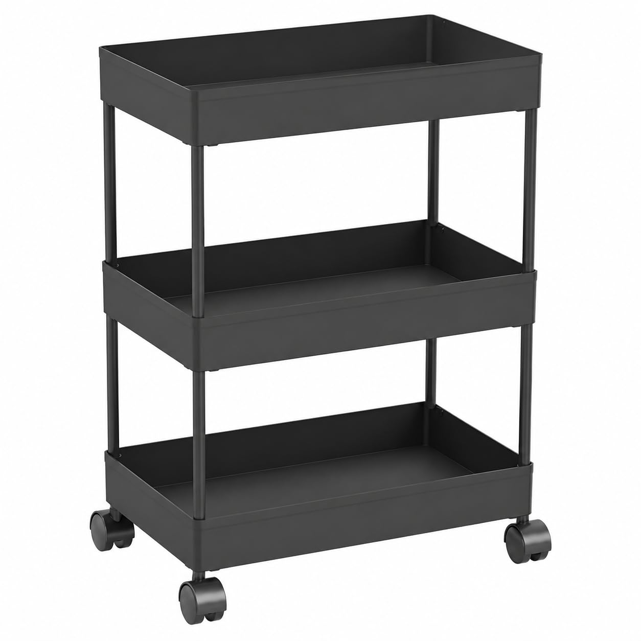 Wall Love Plastic Storage Rack Trolley With Wheels For Kitchen, Bathroom & Bedroom  Multipurpose Organizer Shelf Rack For Fruit