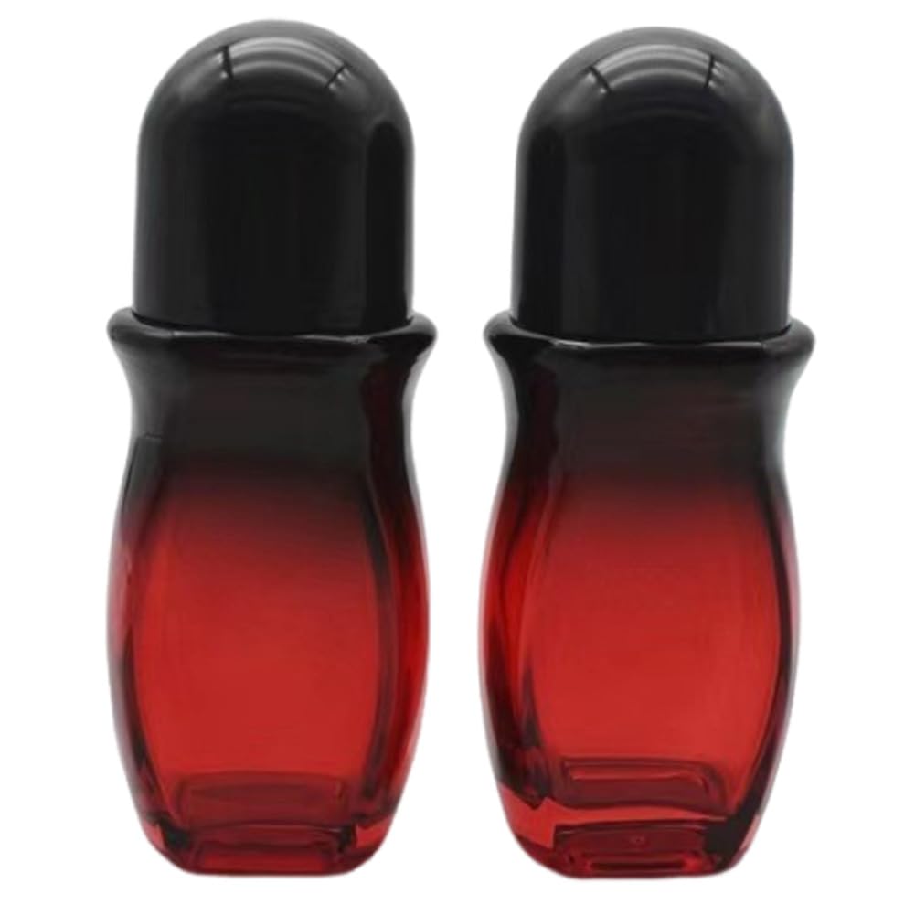 Bflcttbd 2Pcs 50Ml Glass Bottle Roller Ball Large Empty Roller Bottles Refillable Rollerball Bottles For Perfume Essential Oils
