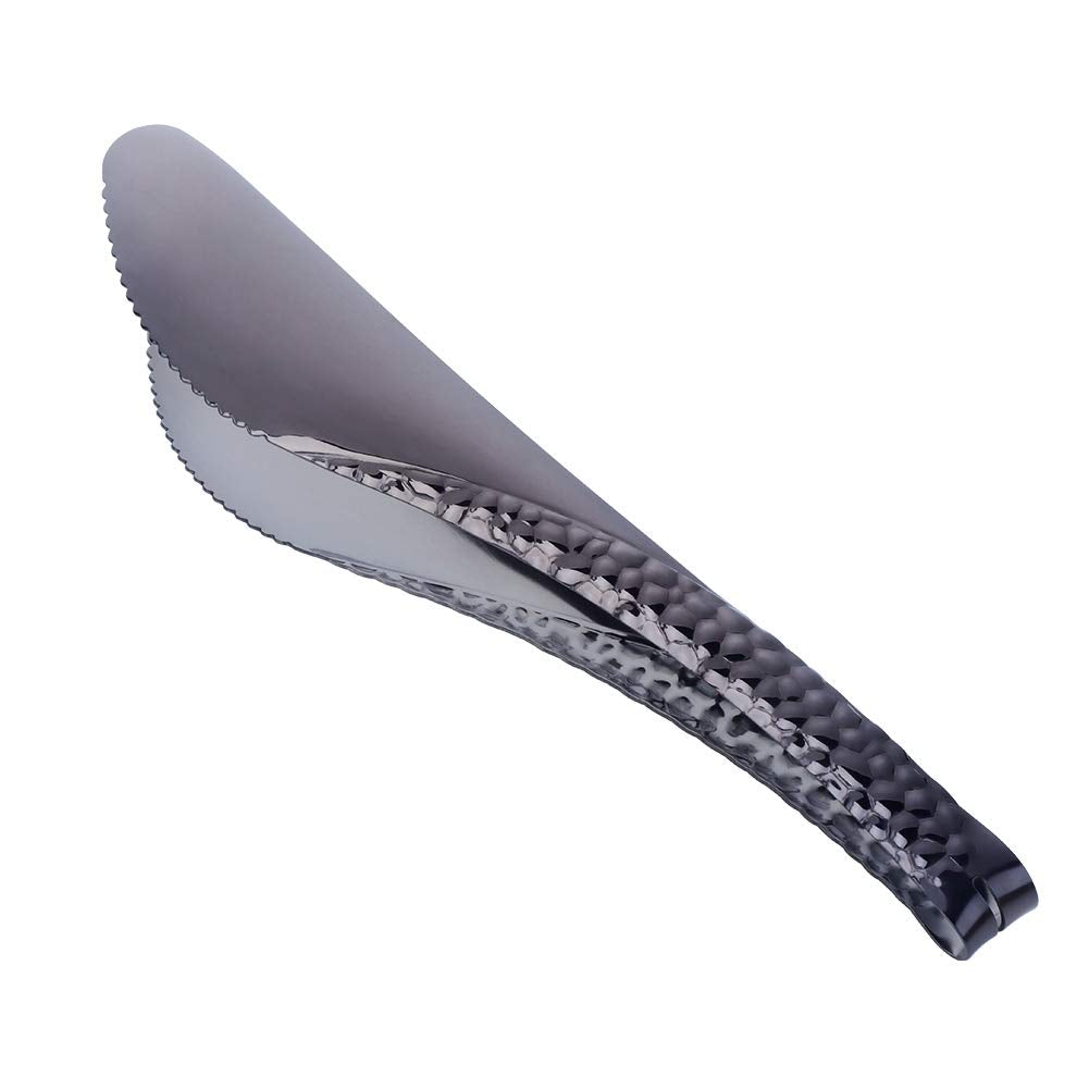 Bisda Stainless Steel Kitchen Food Clamp Serving Tongs For Cooking,Toast Bread,Salad,Barbecue,Grilling,Baking,Frying(Black)