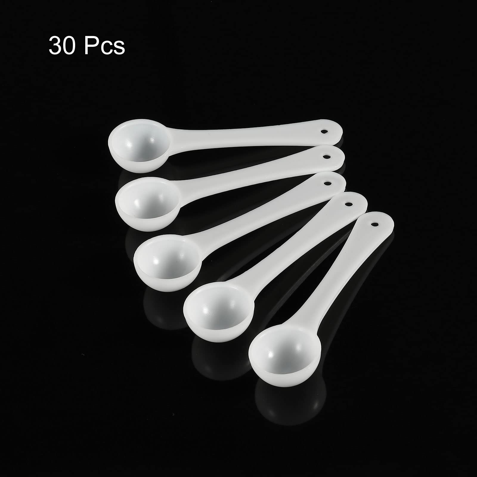 Meccanixity Micro Spoons 1 Gram Measuring Scoop Plastic Round Bottom Mini Spoon With Hanging Hole For Home Kitchen Powder Measur