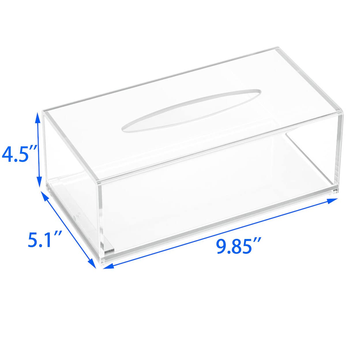 Hiimiei Acrylic Tissue Box Cover Clear Tissue Holder Napkin Dispenser For Home Office Restaurant