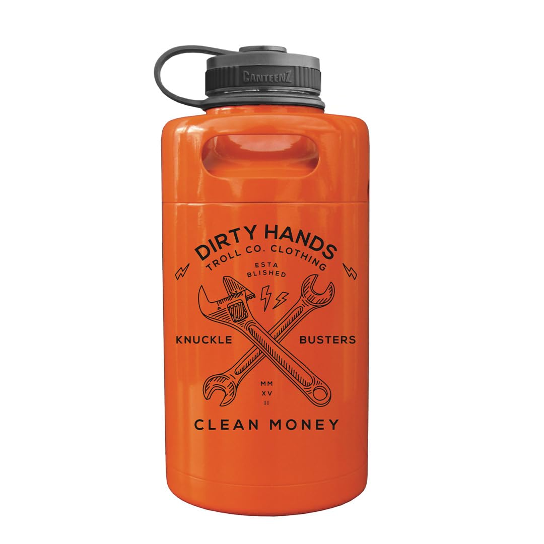 DHCM Mini Keg Insulated Water Bottle  Stainless Steel Thermos 64 oz, Cold 24h Hot 12h, Wide Mouth, Portable Handle, Durable
