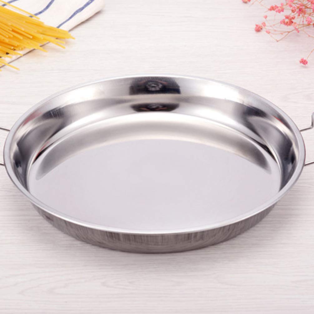 Hemoton 4Pcs Stainless Steel Everyday Pan Cold Noodle Plate Chef Stir Fry Pan Steamer Pot Saucepot Casserole Pot Tray Dish With