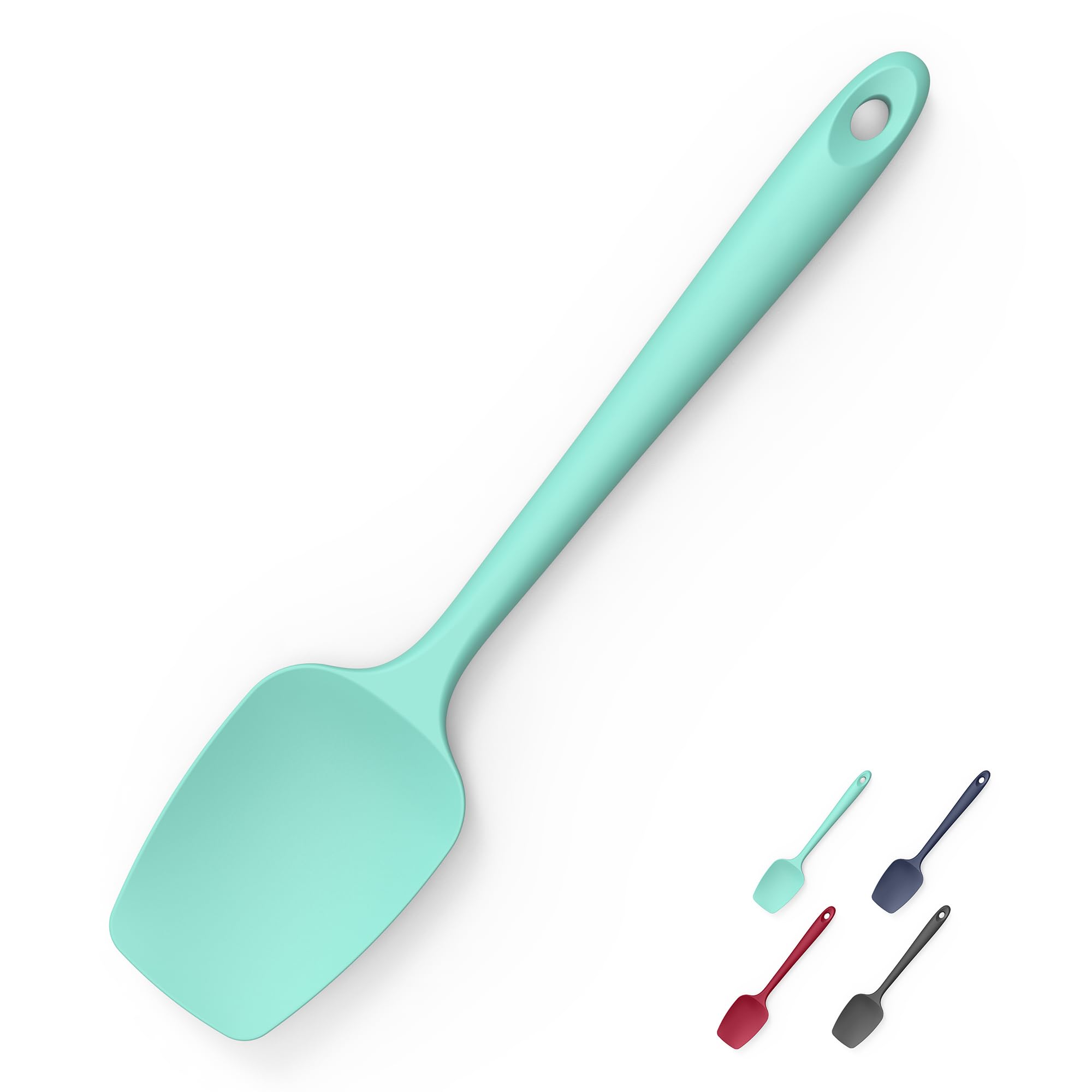 Doosu 600F Heat Resistant Silicone Large Spoon, 11.4in, Aqua Sky