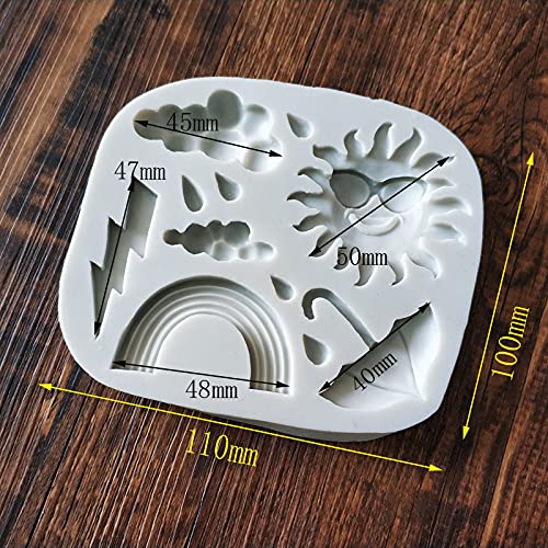 Playing Mold Weather Theme Silicone Mold For Diy Cake Fondant Biscuit Cookies Sugar Pudding Chocolate Hard Candies Dessert Decor