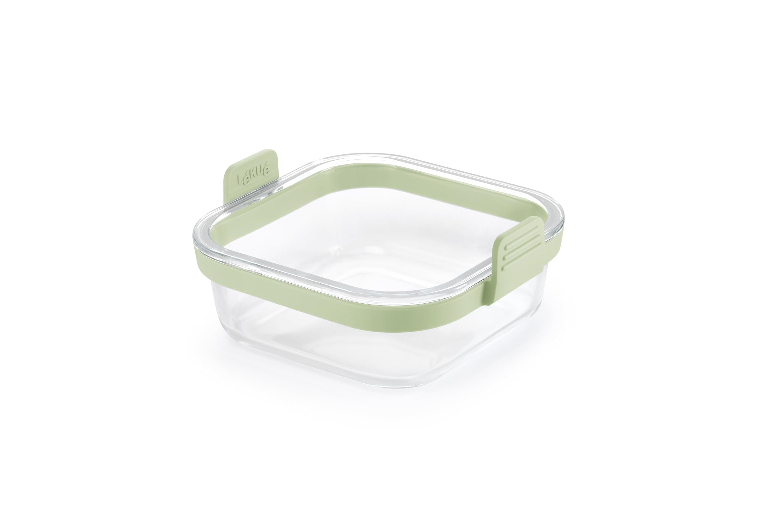 Lku Air Fryer 7x7 Square Glass Dish  Borosilicate Glass & 100% Platinum Silicone Rimmed Cooking Tray with Handles for Easy