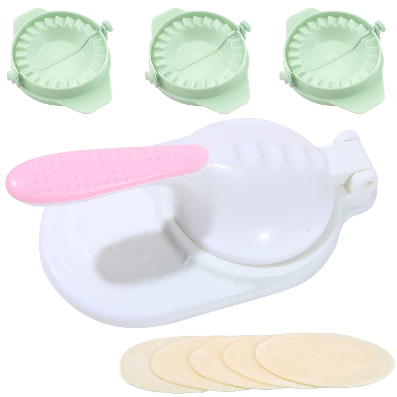 Dough Presser Dumpling Skin Maker With 3Pcs Dumpling Press Molds, Press Chinese Dumpling Skin Tool, Manual Dumpling Wrapper Pres