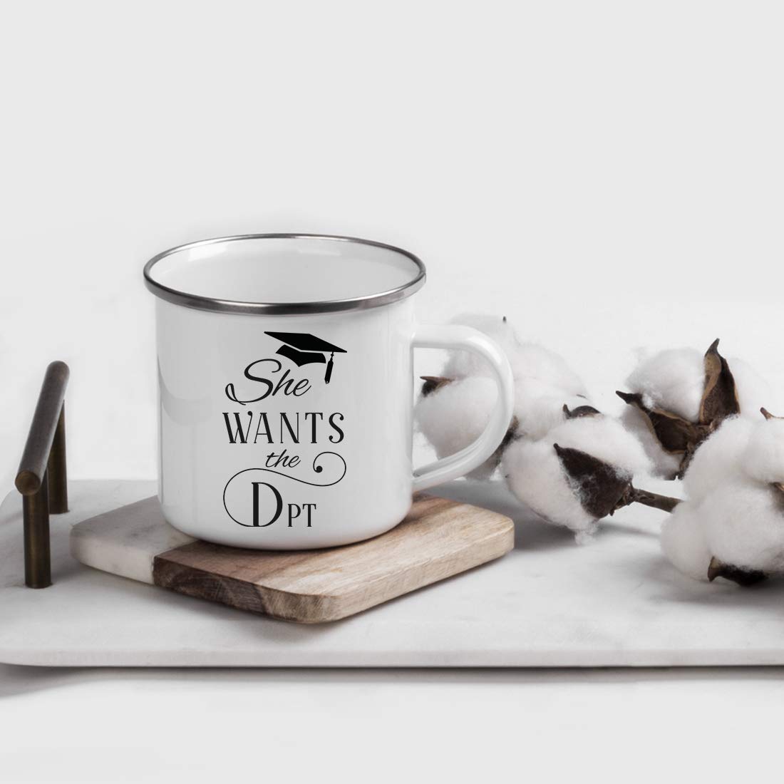 Andaz Press 11Oz. Doctor Of Physical Therapy Graduation Stainless Steel Campfire Coffee Mug Gift, She Wants The Dpt, 1-Pack, Ena