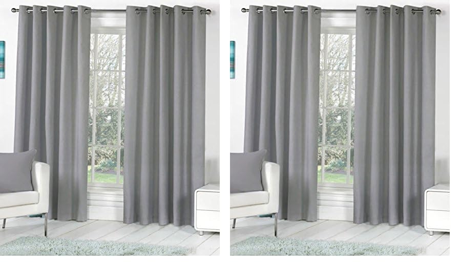 Homefab India Royal Silky Polyester Grommet Long Door Curtain - 9 Feet, Grey - 2 Piece (Pack Of 2)