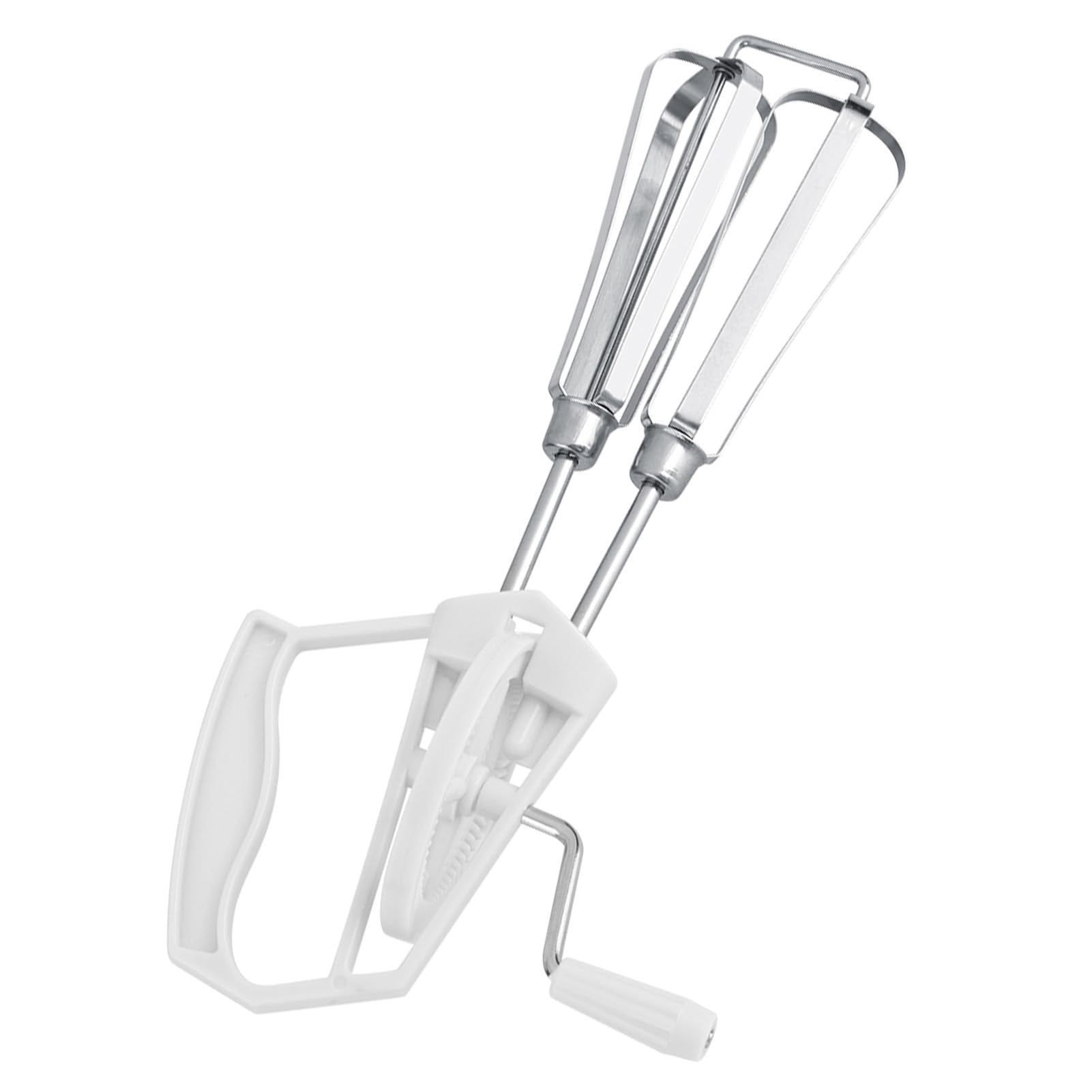 Gloglow Stainless Steel Rotary Hand Whip Whisk Egg Beater Mixer Cooking Tool Kitchen, White