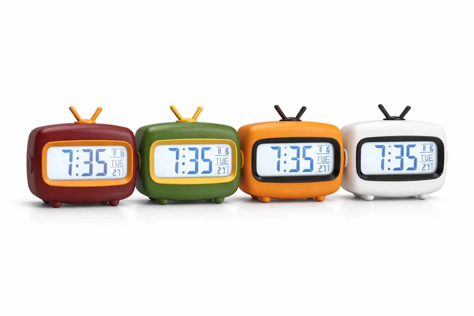 Trenqon Digital Smart Alarm Clock With Large Lcd Display, Automatic Backlight Sensor, Date & Indoor Temperature, Soft Snooze, Ba
