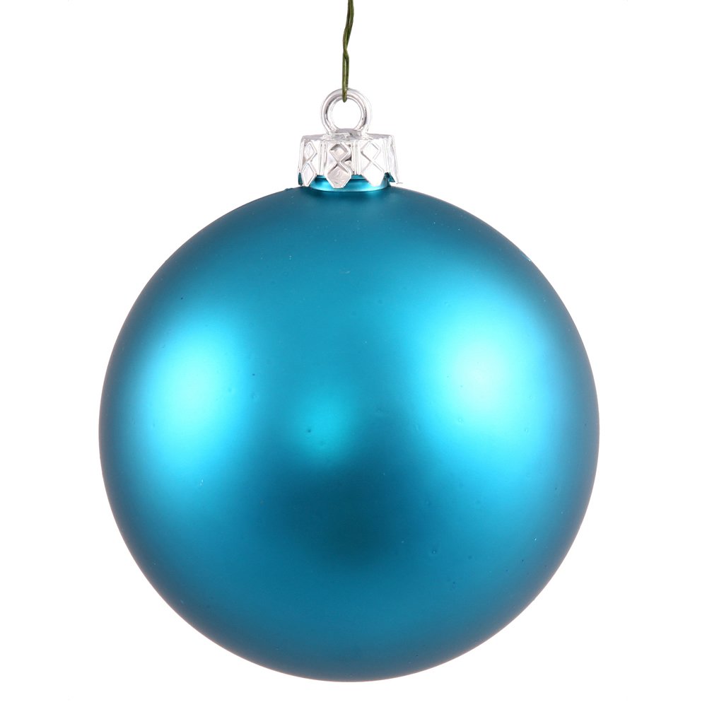 Vickerman 4 Turquoise Matte Ball Ornament, 6 per Bag