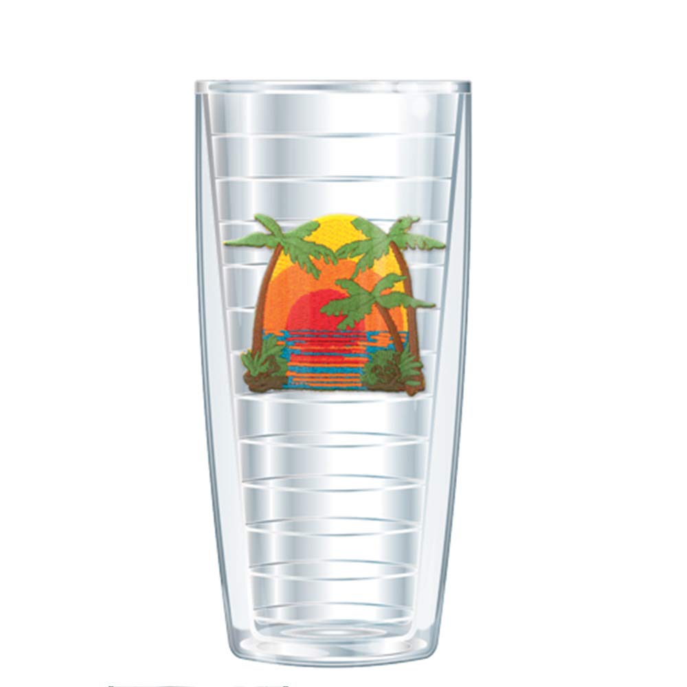 Freeheart Beach Theme Tumbler Set - Insulated Beach Cups 16 Oz Tumblers Set Of 4 | No Lids | Double Wall | Dishwasher And Microw