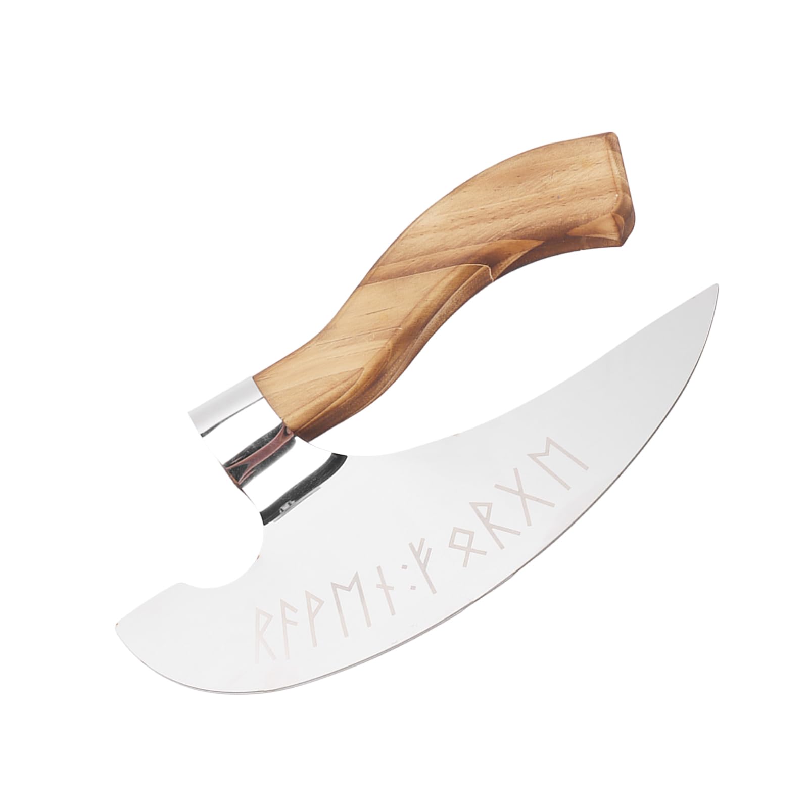 Handmade Viking Pizza Axe, Pine Wood Handle Viking Pizza Cutter Axe, Stainless Steel Medieval Pizza Cutter For Home Restaurant B