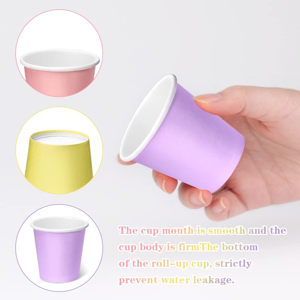 Huaiid 3oz Paper Cups Mouthwash Cups Bathroom Paper Cups Espresso Paper Cups Small Paper Cups for Snack Bathroom Espresso Perfect for Home Condos Rvs Campers(Colorful)  60 Count (Pack of 1)