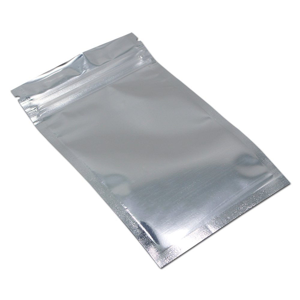 500 Pack 3.3x5.5 inch (Inside Size 3x4.3 inch) Clear Front Resealable Heat Seal Bags for Zip Bulk Food Storage Lock Bag Reclosable Airtight Foil Pouch Zipper Lock Packaging with Tear Notches