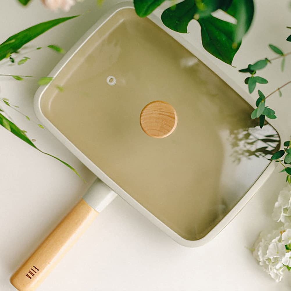 Neoflam Fika Nonstick Brunch Pan With Glass Lid, Tamagoyaki Japanese Omelette Skillet, All Day Frying Pan, Induction, Made In Ko