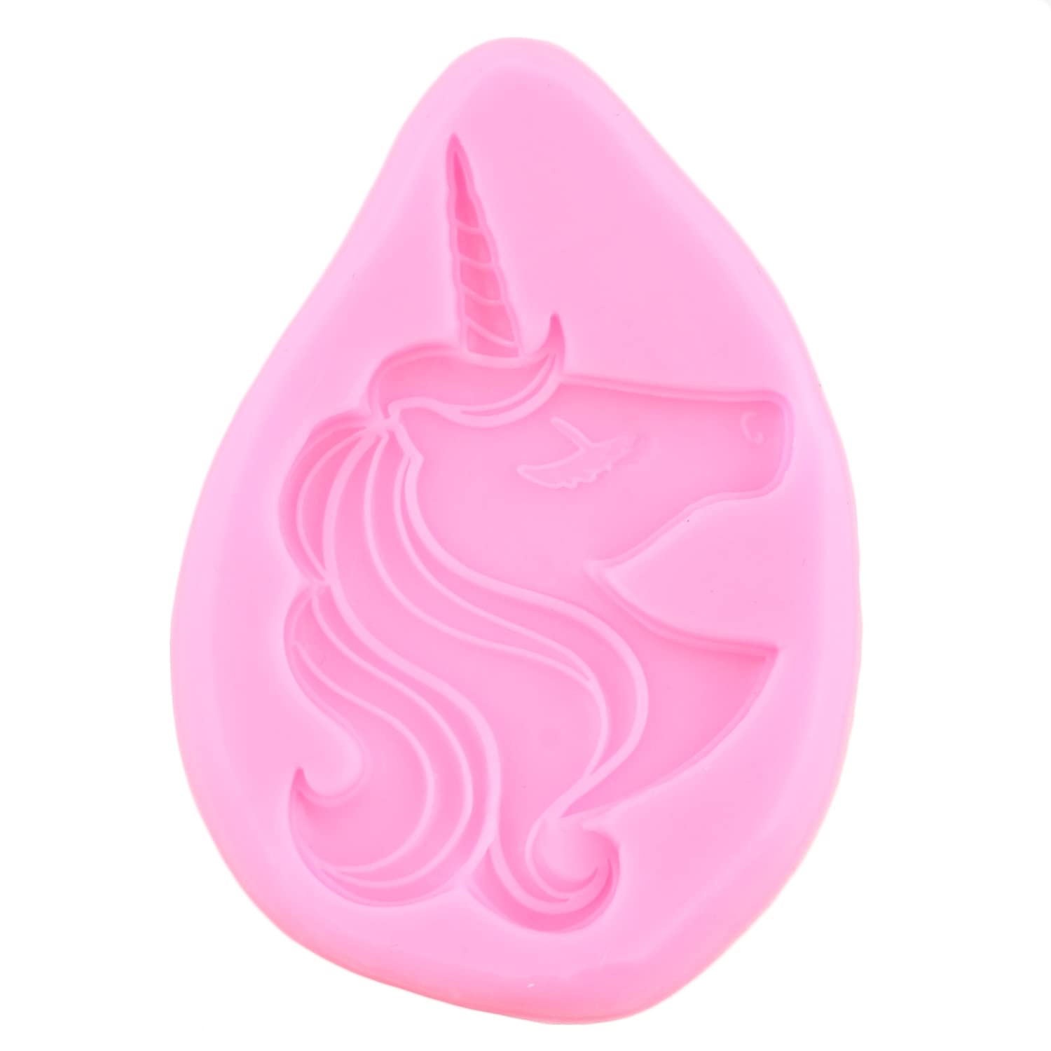 Miyahouse Unicorn Silicone Molds Rainbow Unicorn Horn Ears Fondant Molds Rose Flower Candy Molds For Cake Decorating Cupcake Top