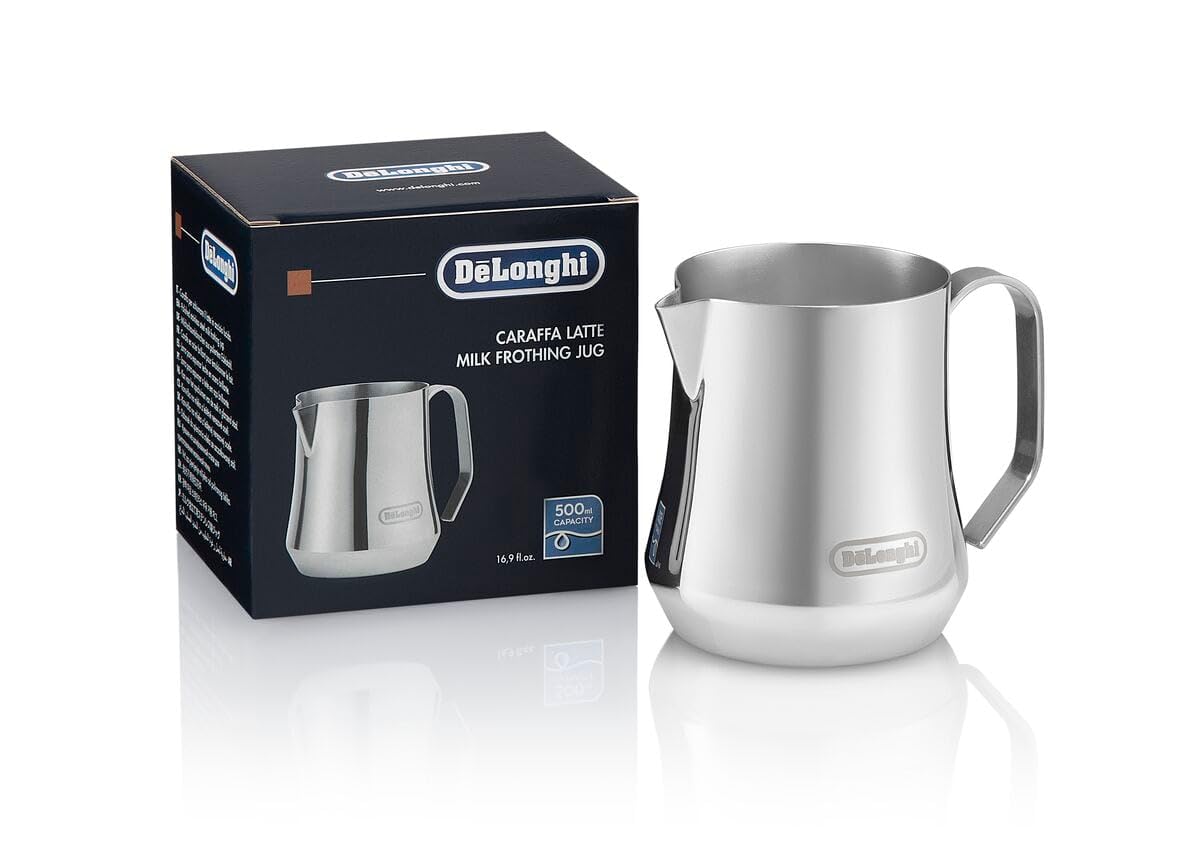 De'Longhi Milk Frothing Pitcher, Stainless Steel, 17 Oz - Dlsc069