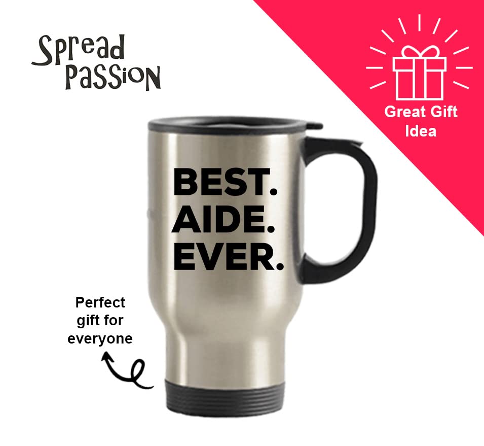 Spreadpassion The Store - The Best Aide Ever Tumbler - Stainless Steel Novelty Tumbler For Birthday And Anniversary Parties - Gi