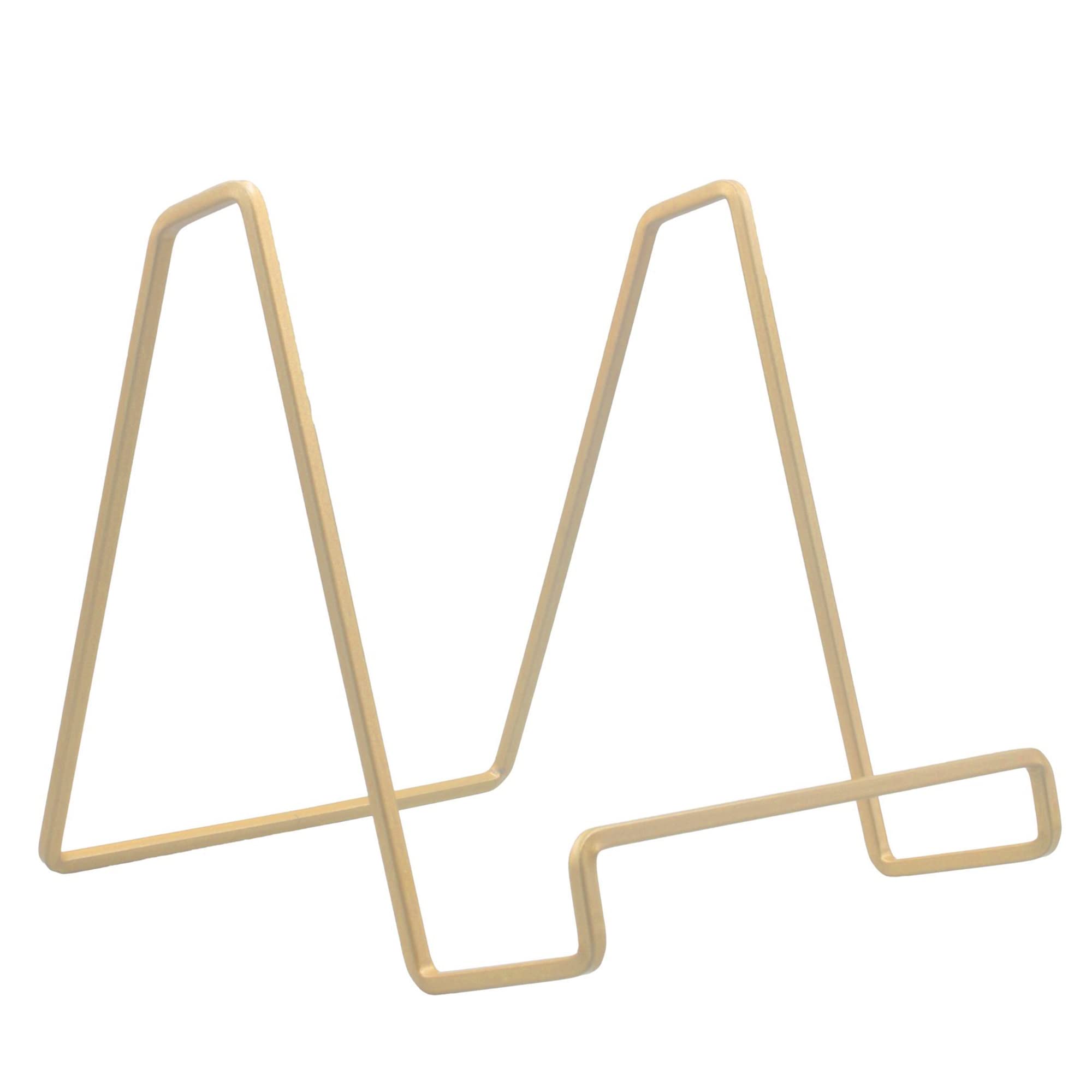 Tripar 6 Gold Painted Square Wire Easel Display Stand for Plates, Artwork, Picture Frame Plate Stand