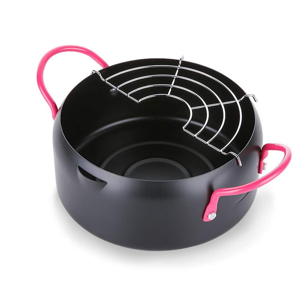 ZUIAI 18cm Japanese Tempura Frying Pot Non-stick Flat Fryer Pancake Skillets Steak Grill Pan Cooking Pot Kitchen Cookware