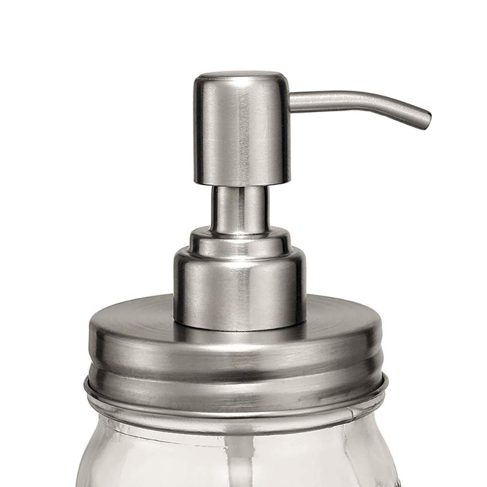 4 Pack Mason Jar Soap Dispenser Lids With Pumps, Rustproof Stainless Steel, Lotion Soap Dispenser Lids Replacement For 16 Oz Reg