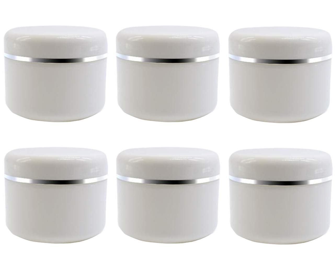 6Pcs 250Ml/8 Oz White Empty Plastic Cosmetic Containers With Round Lid For Face Cream Diy Body Scrub Mask Lotion Storage Jar Pot