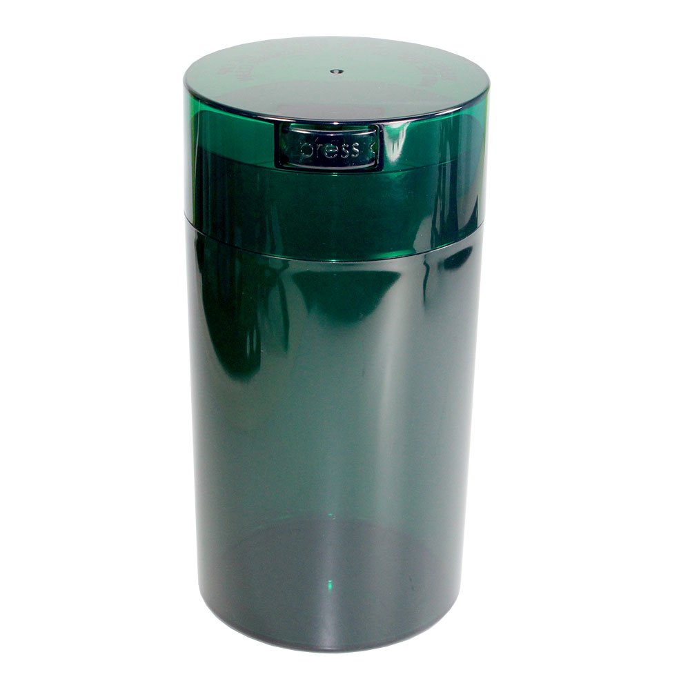 Tightvac 12-Ounce Vacuum Sealed Dry Goods Storage Container, Emerald Tinted Body/Cap