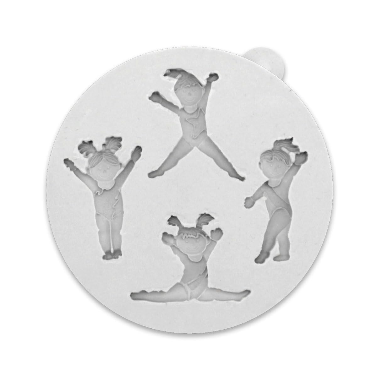 Katy Sue Miniature Gymnasts Silicone Mould For Cake Decorating & Crafts - Mould Size 80 X 75 X 10Mm Or 3.2 X 3 X 0.4 Inches