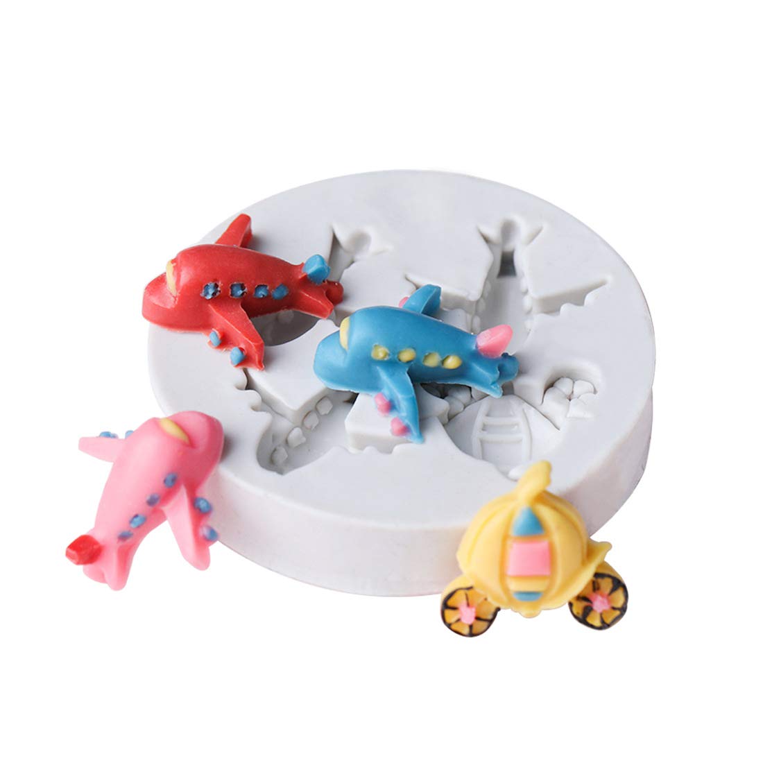 Airplane Silicone Fondant Mold Cake Cupcake Topper Decorating Tool Chocolate Gum Paste Sugar Craft Mould Aircraft Polymer Clay R