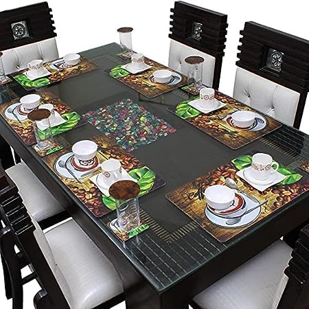 Moonwooden Sheesham Wooden Dining Table 6 Seater With White Cushion Chair| Without Glass Dining Table Solid Wood | Seater Dinnin