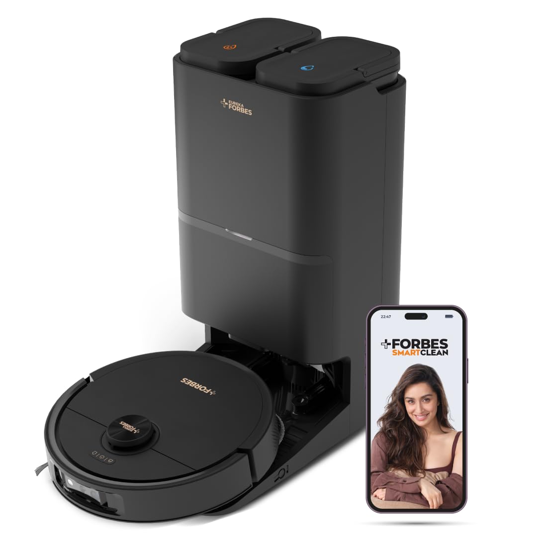 Eureka Forbes Smartclean Fully Automatic Robotic Vacuum & Mop | Germguard | Ai Visual Sensor | Lidar 3.0 | Hot Water Mop Wash 50