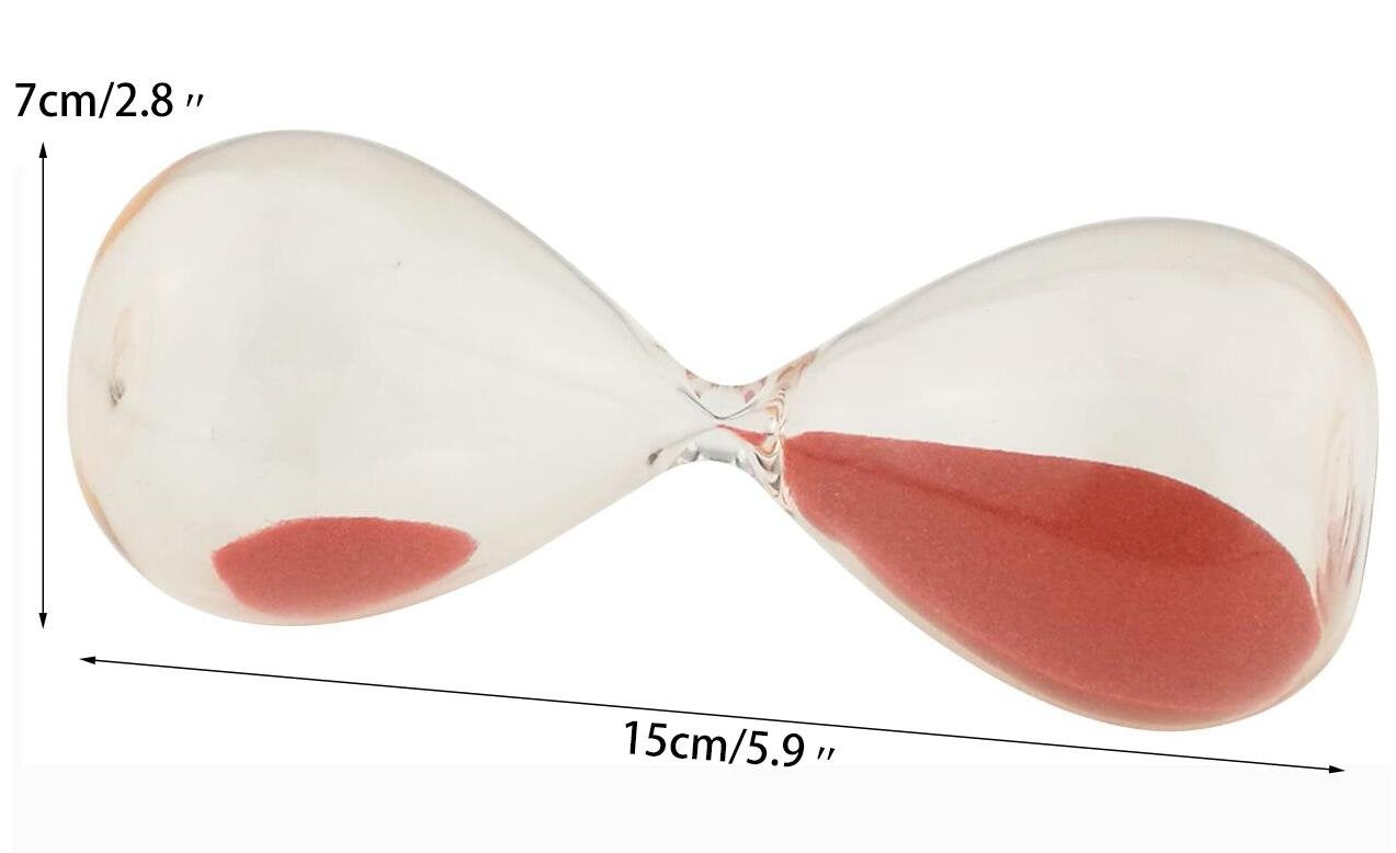 Large Fashion Colorful Sand Glass Sandglass Hourglass Timer Clear Smooth Glass Measures Home Desk Decor Xmas Birthday Gift (Red,