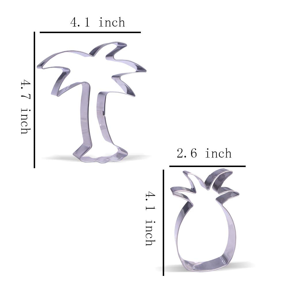 Keewah Hawaiian Tropical Cookie Cutter Set, 10 Piece, Stainless Steel