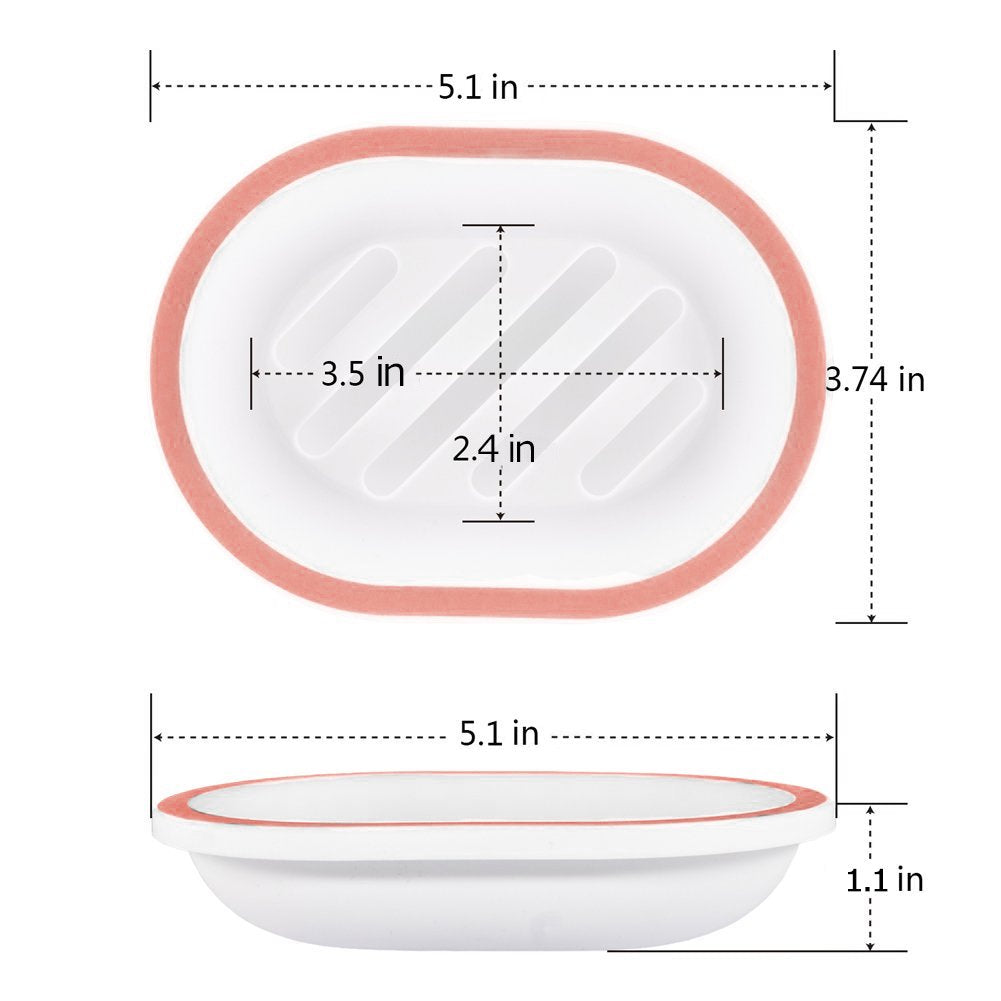 TOPSKY 2-Pack Soap Dish with Drain  Soap Holder  Soap Saver  Easy Cleaning  Dry  Stop Mushy Soap (White)