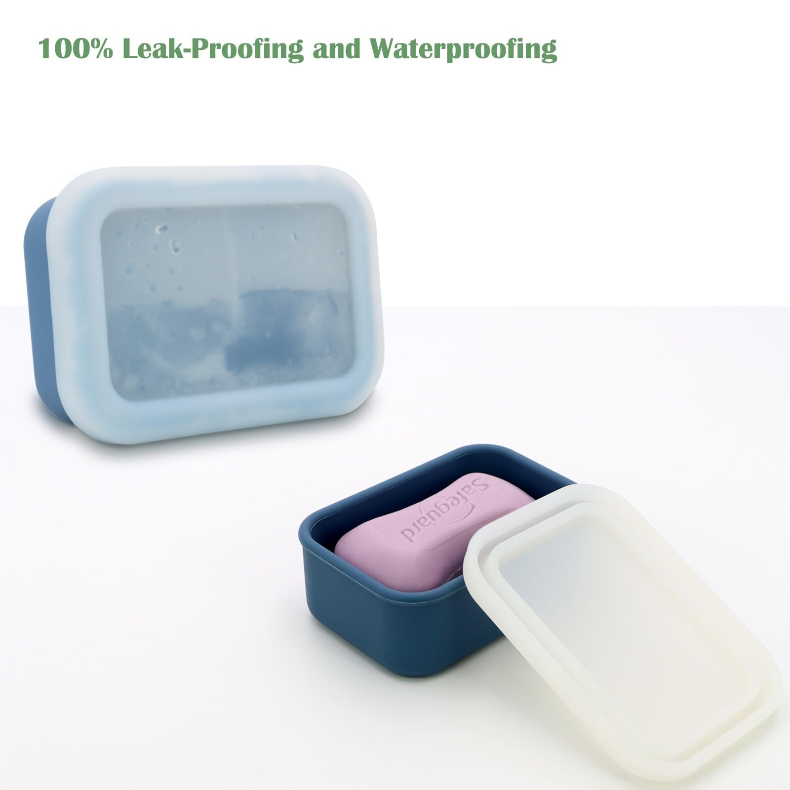 Olamar Portable Travel Soap Case With Draining Layer,Enhanced Leak Proof Silicone Travel Soap Container,Shatterproof Soap Holder